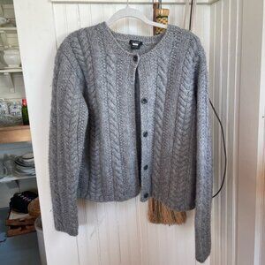 J. Crew Gray Cable Knit Cardigan